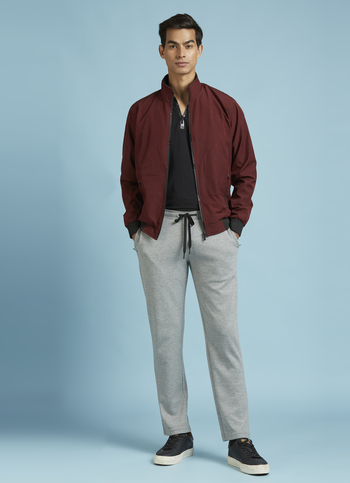 Grey Mid Waist Regular Fit Joggers