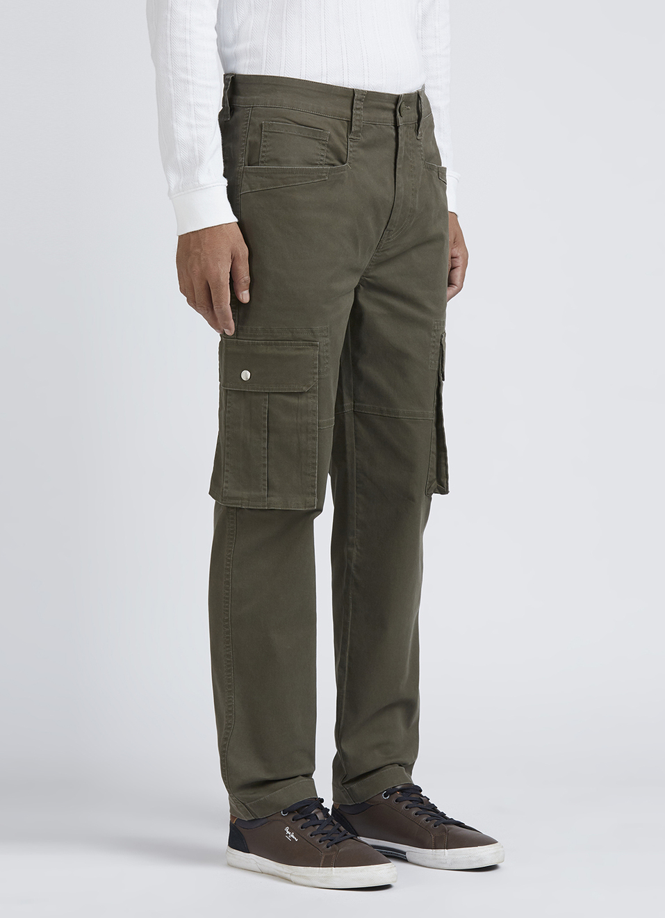 Olive Mid Waist Overdyed Cargo, , large image number 5