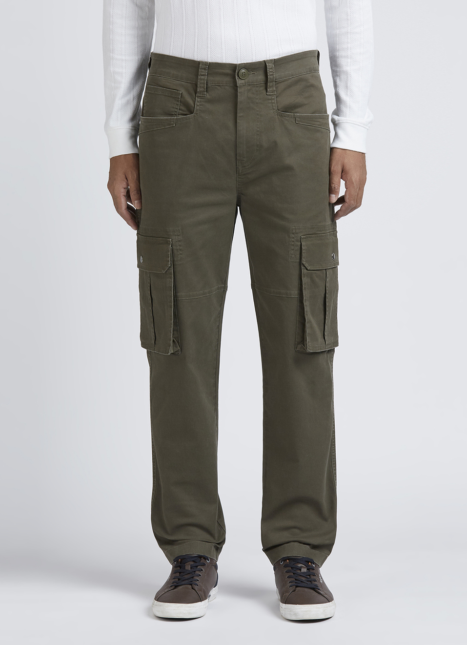 Olive Mid Waist Overdyed Cargo, , large image number 6