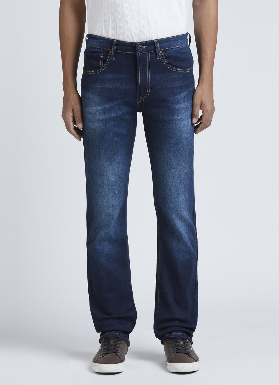 Holborne Blue Mid Rise Straight Jeans, , large image number 1