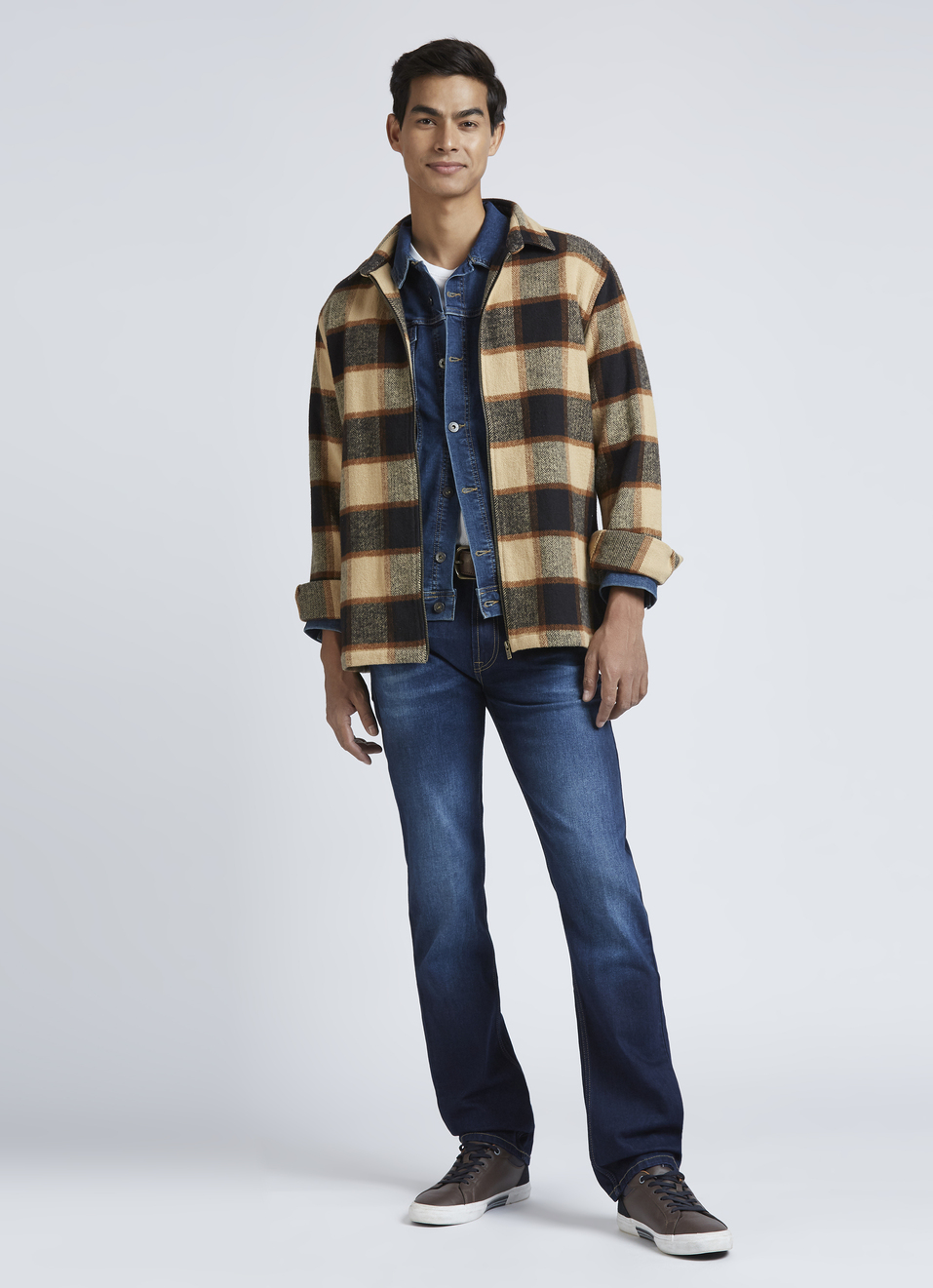 Holborne Blue Mid Rise Straight Jeans, , large image number 0