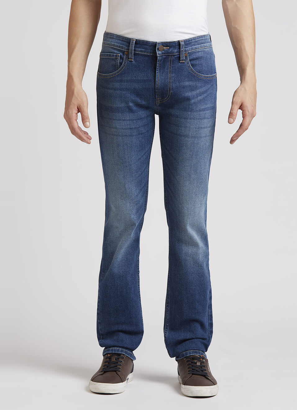 Vapour Blue Mid Rise Slim Jeans, , large image number 6