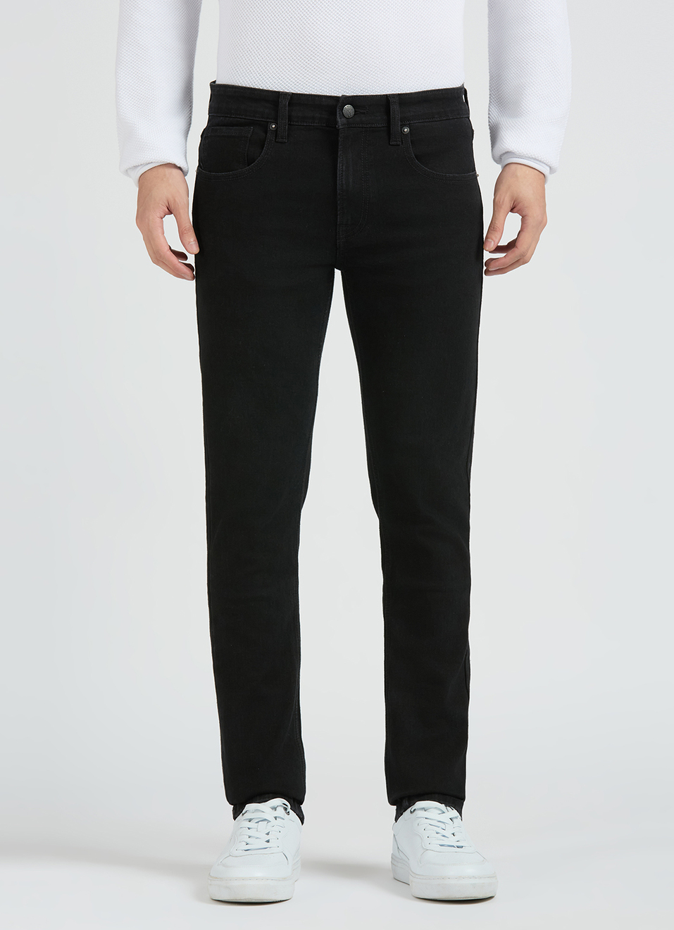 Vapour Black Mid Rise Slim Jeans, , large image number 6