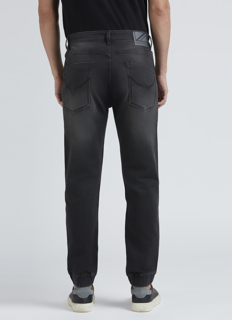 Black Mid Rise Ankle Length Joggers, , large image number 2