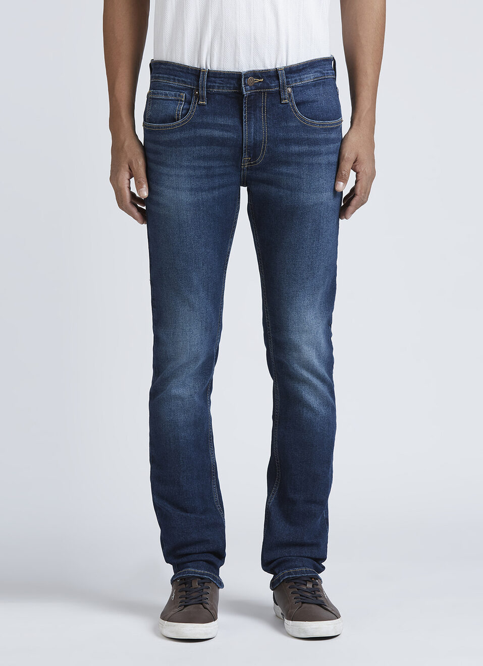 Vapour Blue Mid Rise Slim Jeans, , large image number 6
