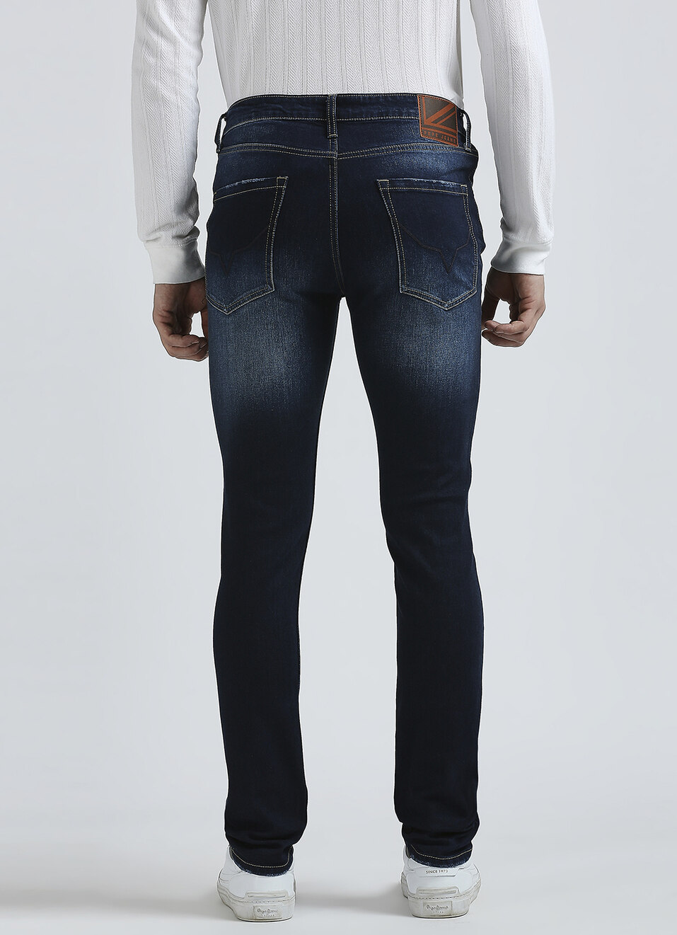 Vapour Blue Mid Rise Slim Jeans, , large image number 5