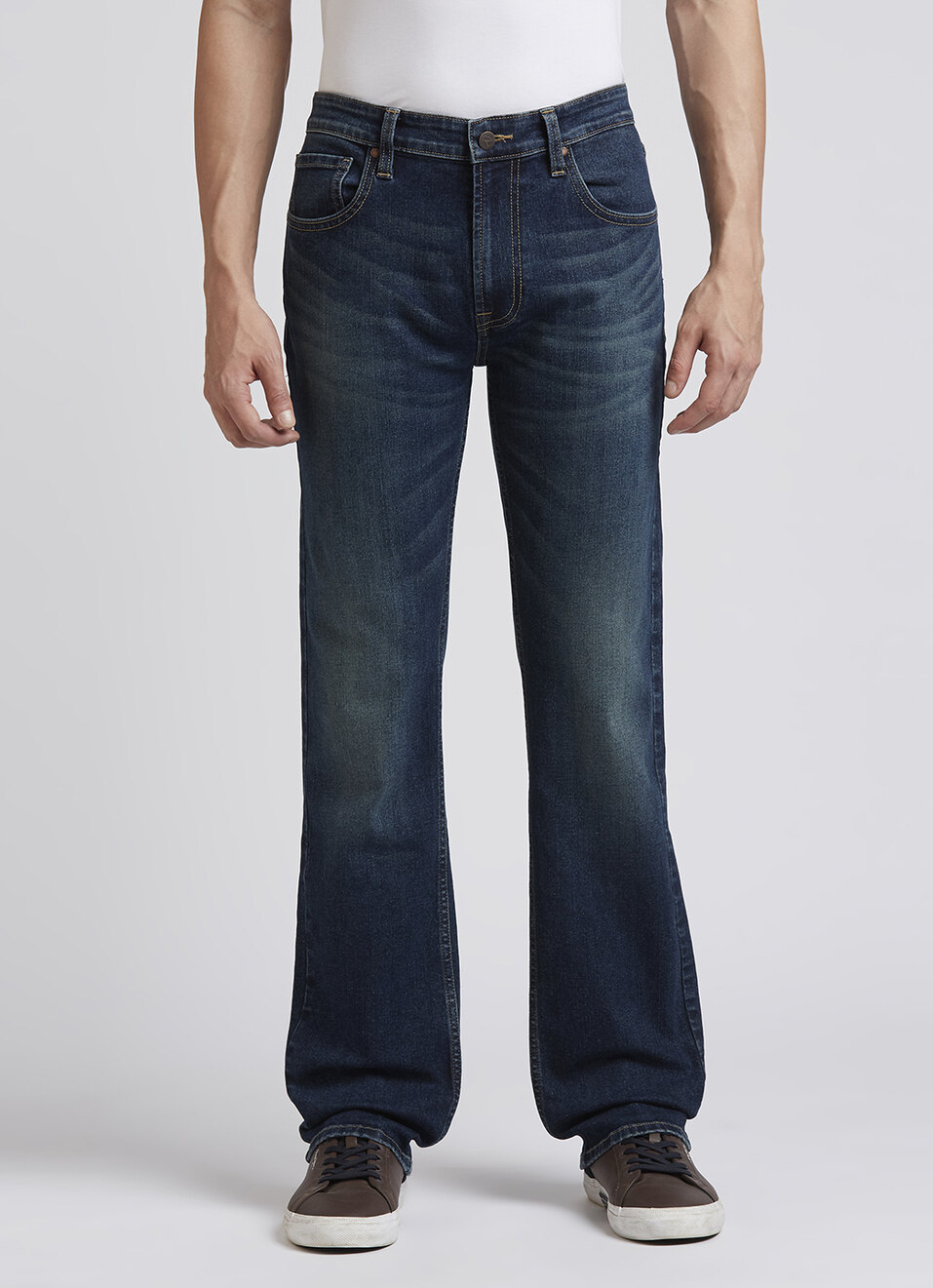 Holborne Blue Mid Rise Straight Jeans, , large image number 6