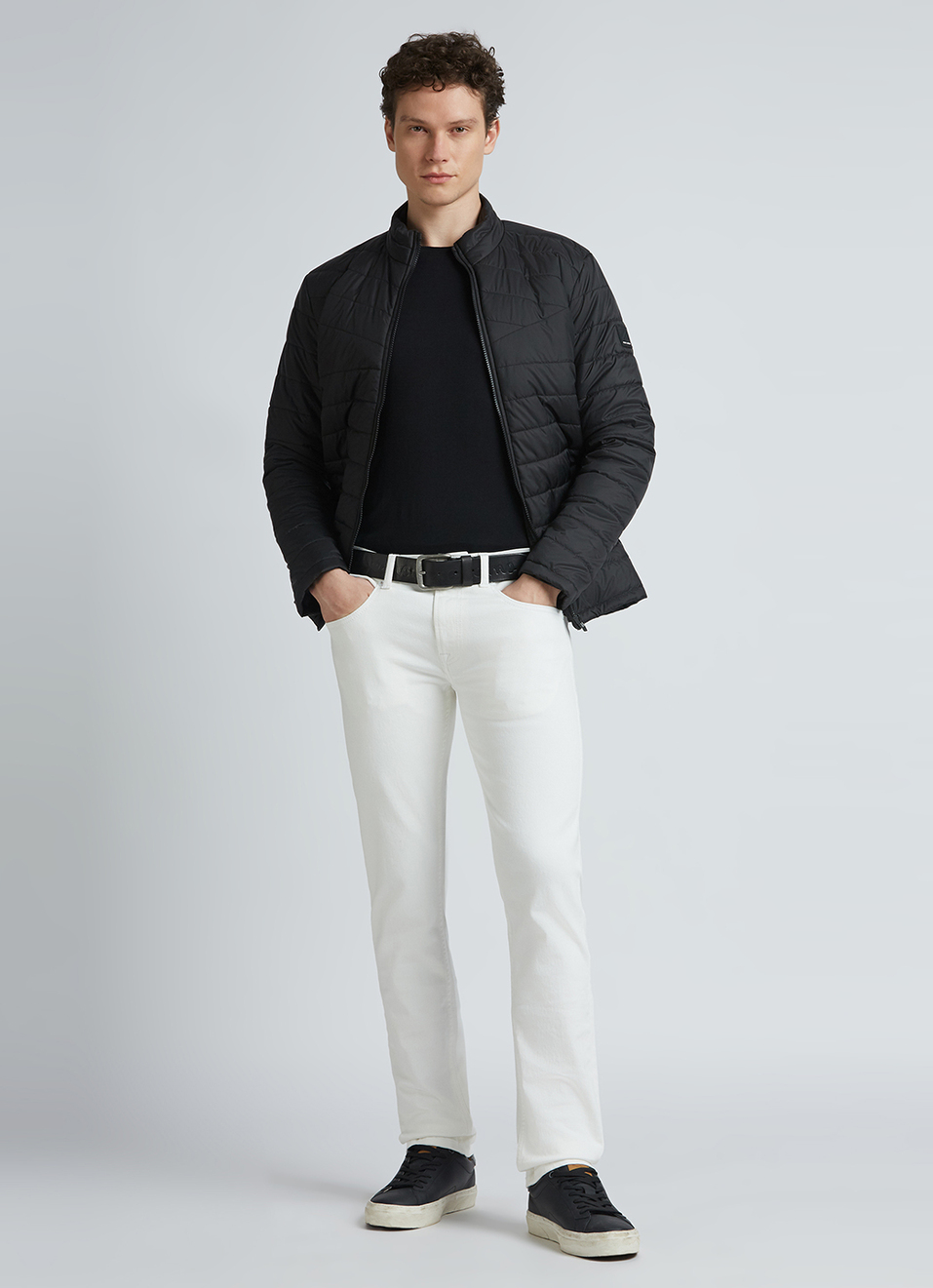 Vapour White Mid Rise Slim Jeans, , large image number 6