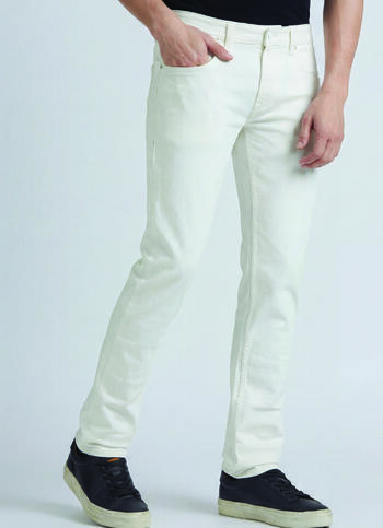 Vapour White Mid Rise Slim Jeans