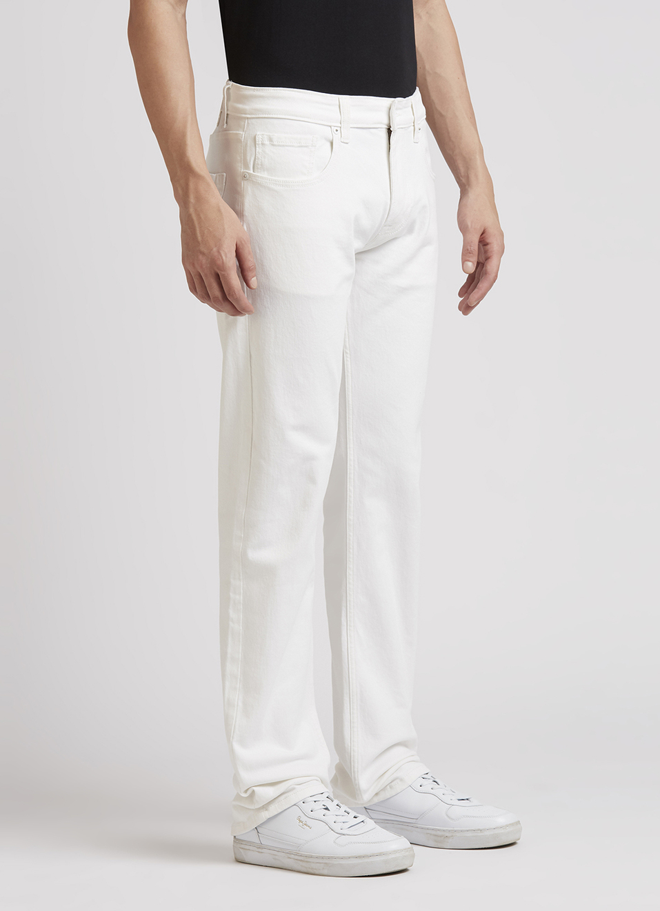 Holborne White Mid Rise Straight Jeans, , large image number 3