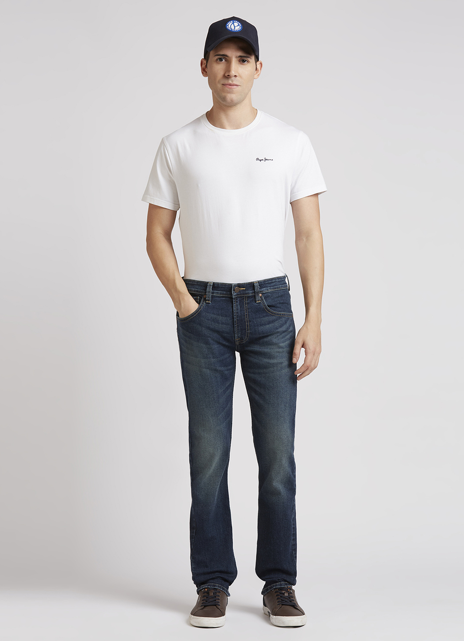 Vapour Blue Mid Rise Slim Jeans, , large image number 1