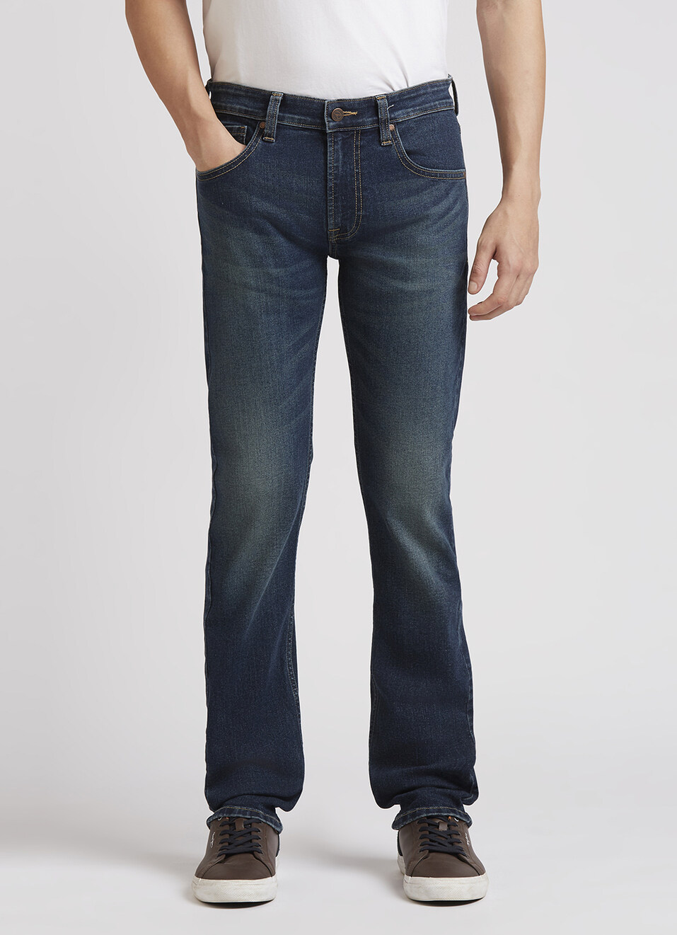 Vapour Blue Mid Rise Slim Jeans, , large image number 2