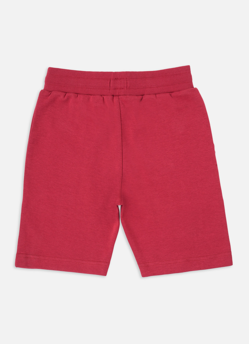 Boys Red Ribbed Waist Knit Shorts, , large image number 1
