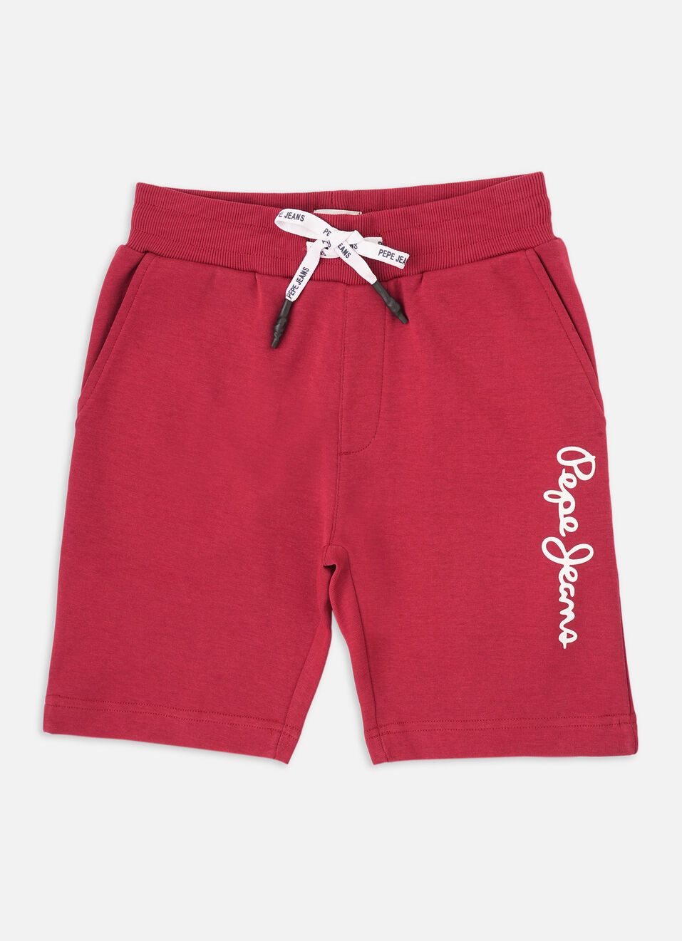 Boys Red Ribbed Waist Knit Shorts, , large image number 0