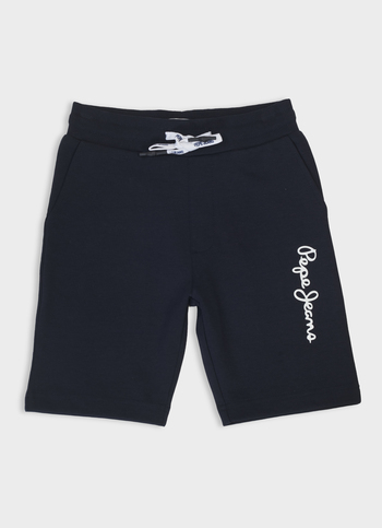Boys Blue Ribbed Waist Knit Shorts