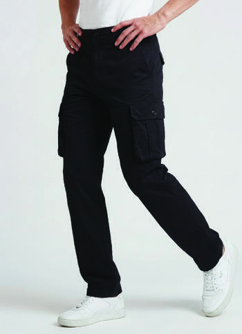 Black Mid Waist Stretch Cargo
