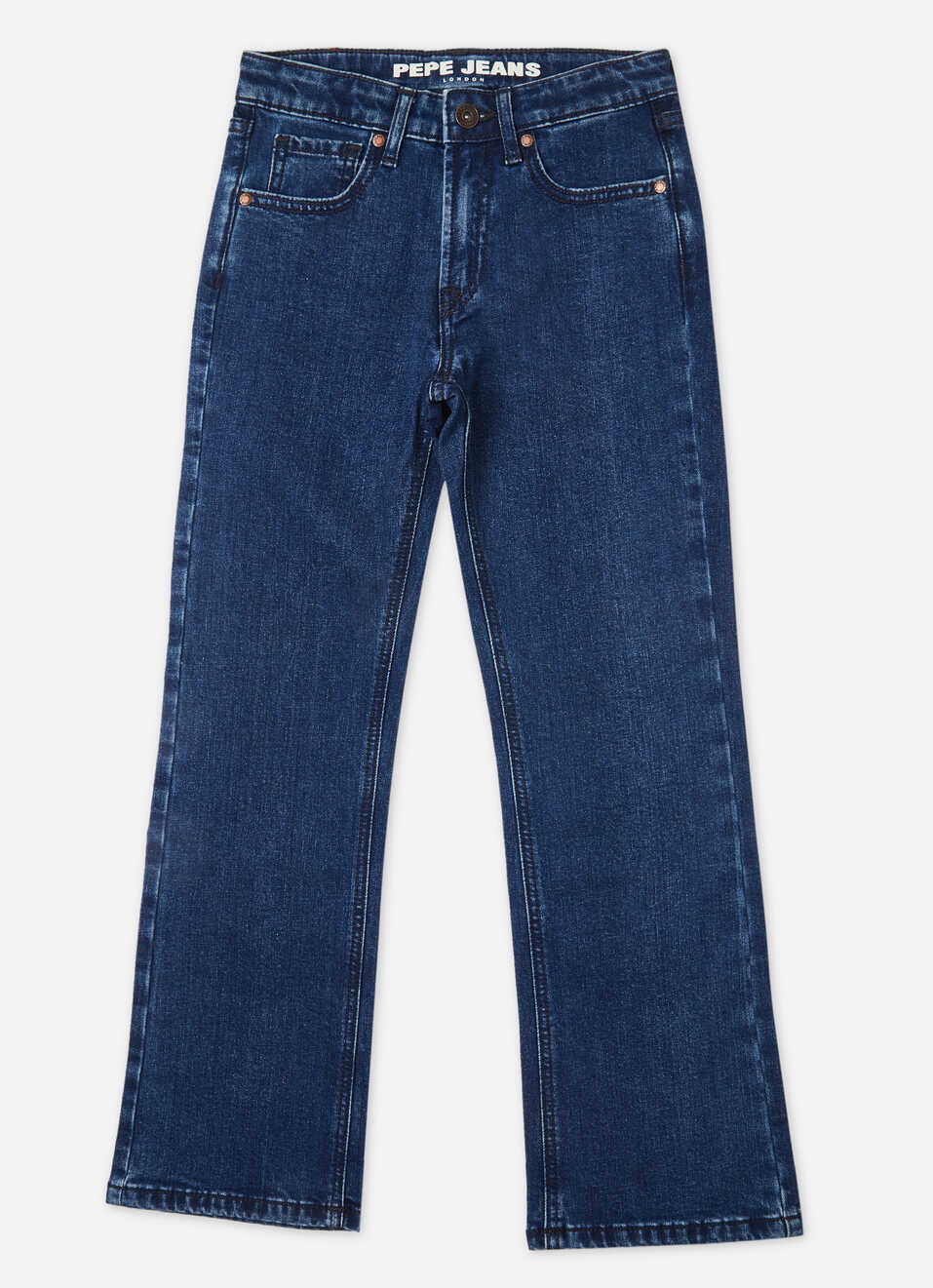 Boys Blue Mid Rise Bootcut Jeans, , large image number 0