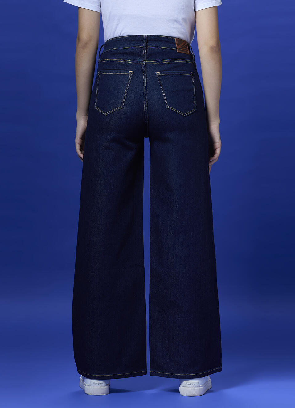 Women Blue High Waist Loose Wide Leg Jeans, , large image number 2