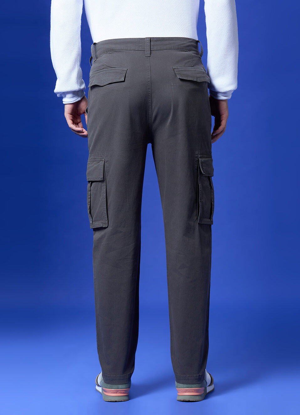 Men Grey Mid Rise Straight Fit Cargo, , large image number 2