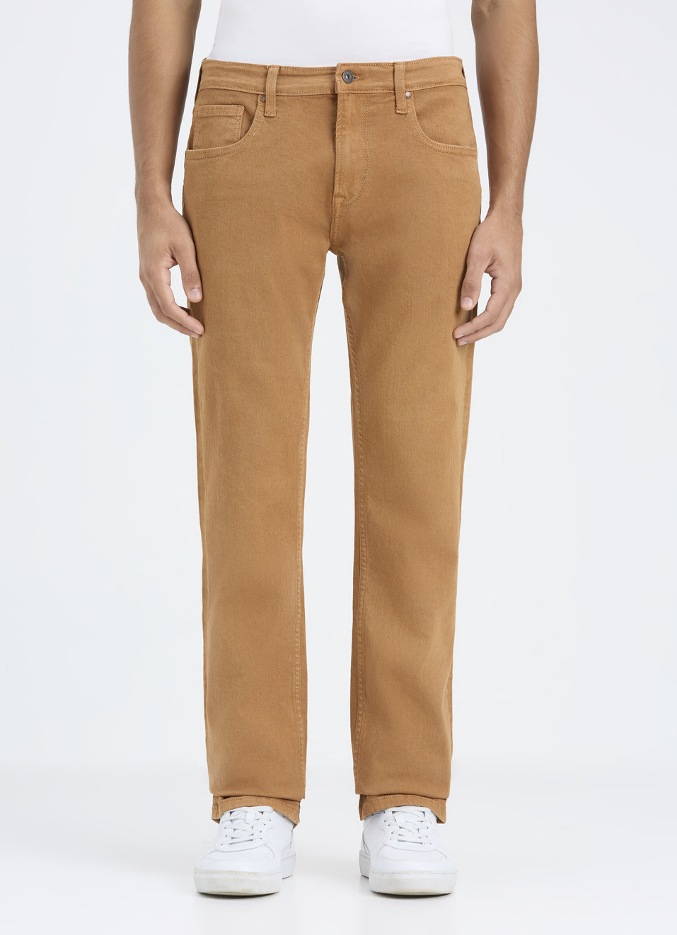 Men Brown Mid Rise Straight Jeans, , large image number 1
