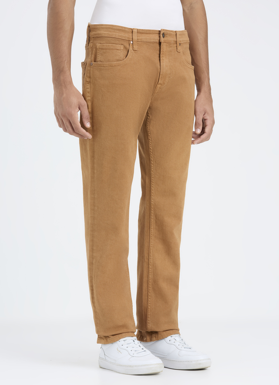 Men Brown Mid Rise Straight Jeans, , large image number 3