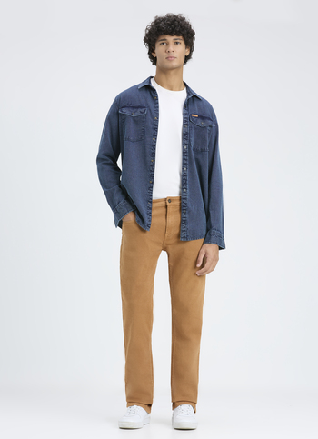 Men Brown Mid Rise Straight Jeans
