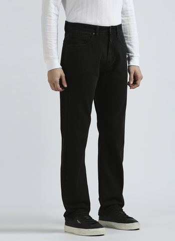 Marvis Black Mid Rise Loose Straight Jeans