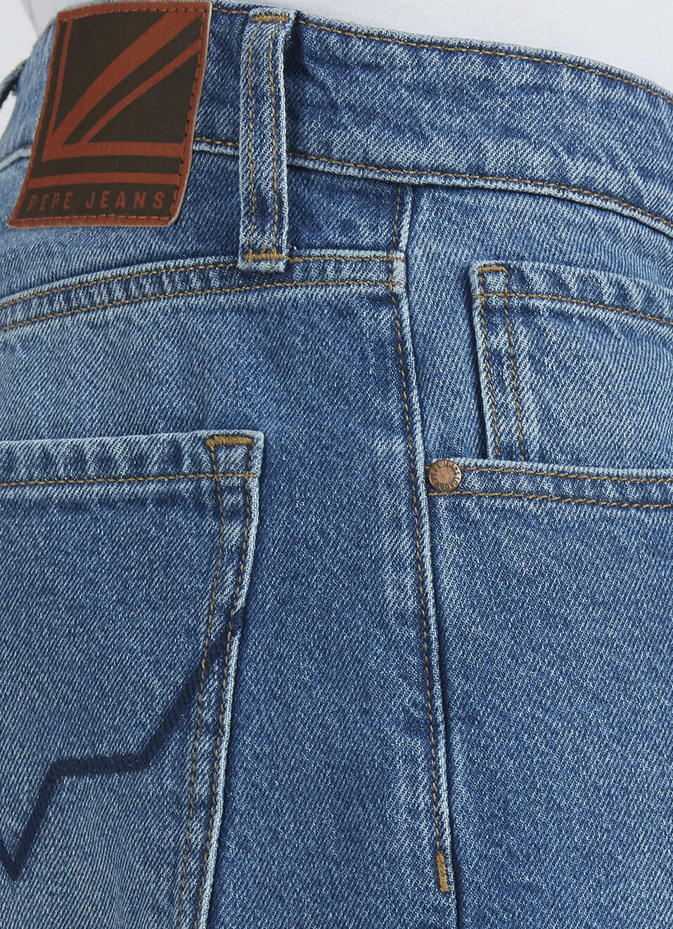 Marvis Blue Mid Rise Loose Straight Jeans, , large image number 4