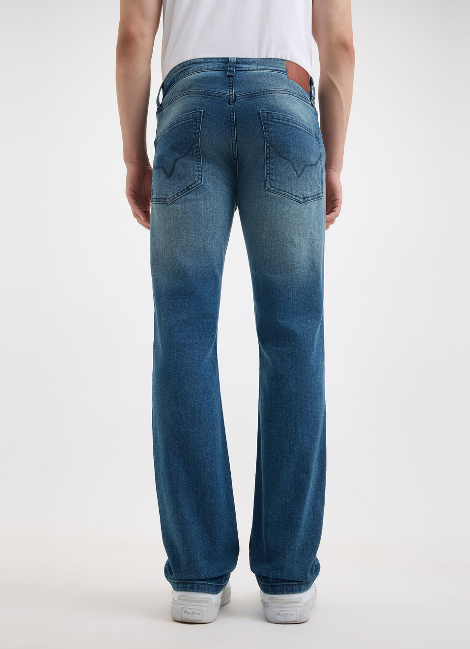 Men Blue Straight Fit Mid Rise Jeans , , large image number 2