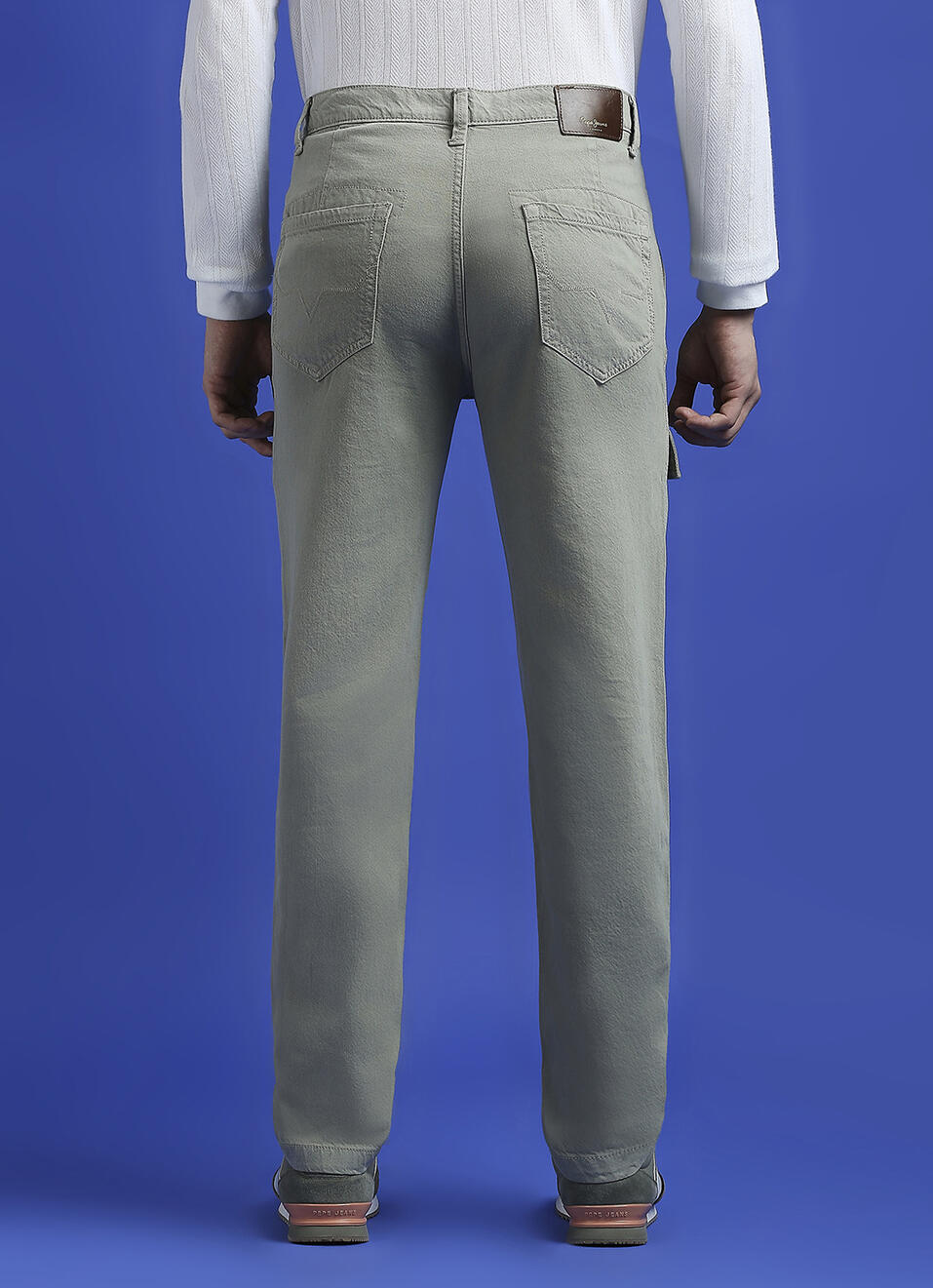 Olive Mid Rise Staright Cargo Jeans, , large image number 5