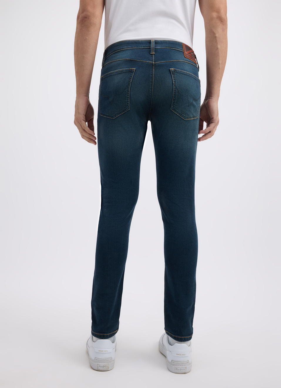 Men Blue Mid Rise Tapered Structured Jeans, , large image number 2