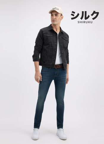 Men Blue Mid Rise Tapered Structured Jeans