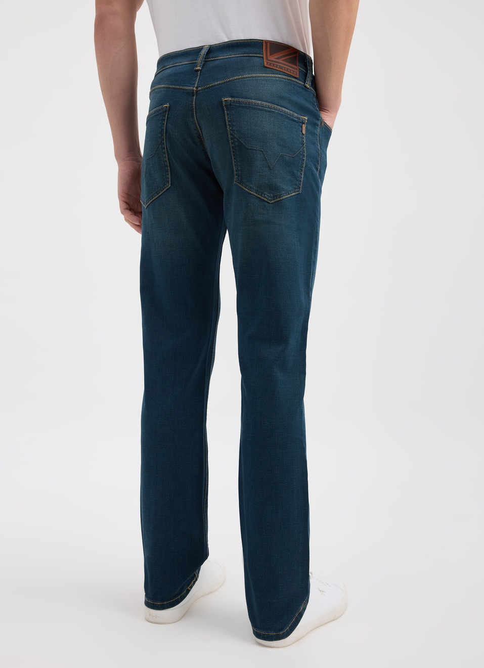 Men Blue Mid Rise Straight Structured Jeans, , large image number 2