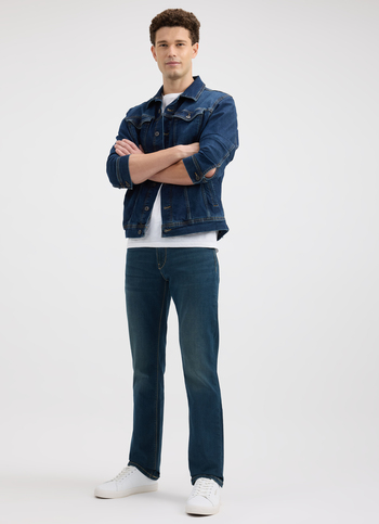 Men Blue Mid Rise Straight Structured Jeans