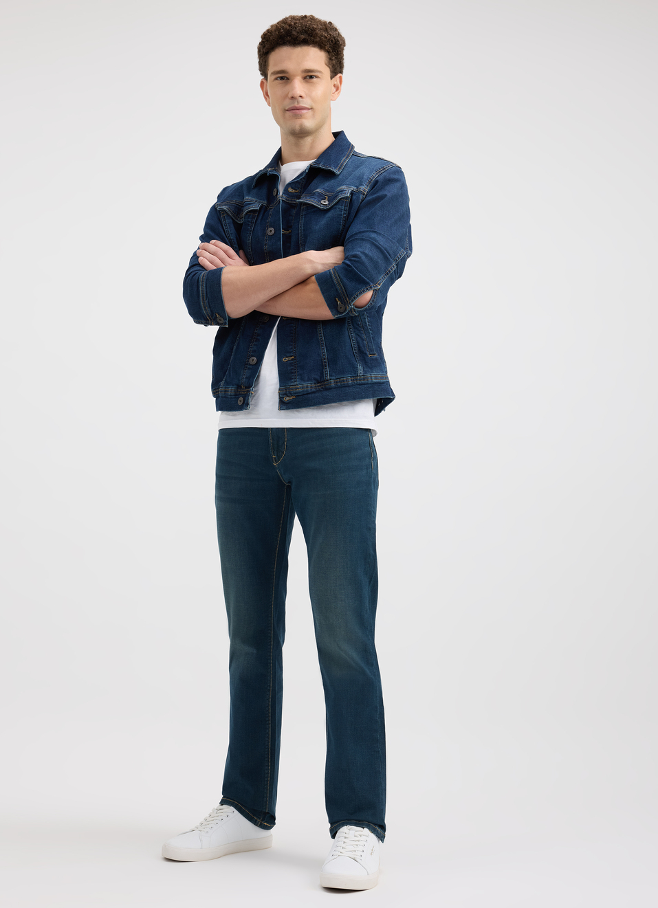 Men Blue Mid Rise Straight Structured Jeans, , large image number 0