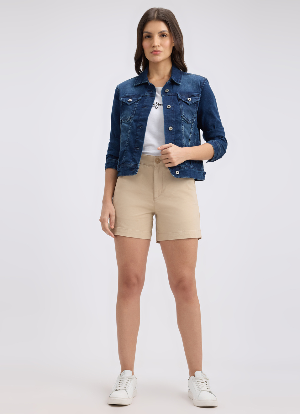 Women Khaki Mid Rise Shorts, , large image number 0