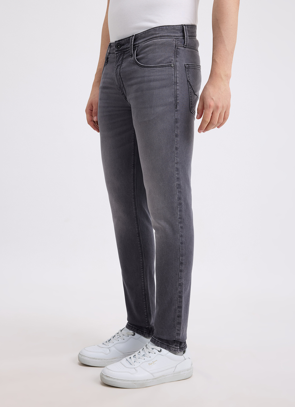 Men Dark Grey Low Rise Tapered Structured Jeans, , large image number 7