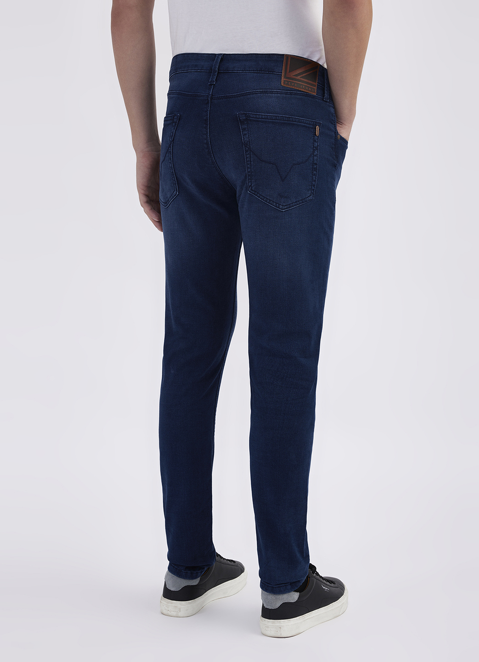 Men Blue Mid Rise Tapered Structured Jogger Like Jeans, , large image number 4