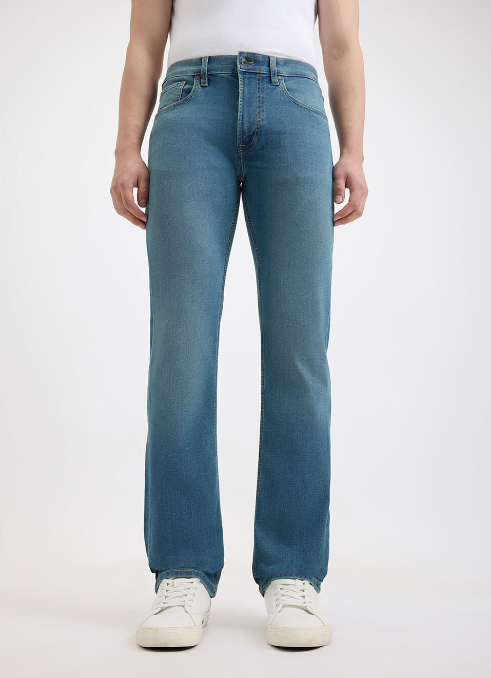 Men Green Straight Fit Mid Rise Jeans, , large image number 5