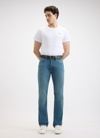 Men Green Straight Fit Mid Rise Jeans 