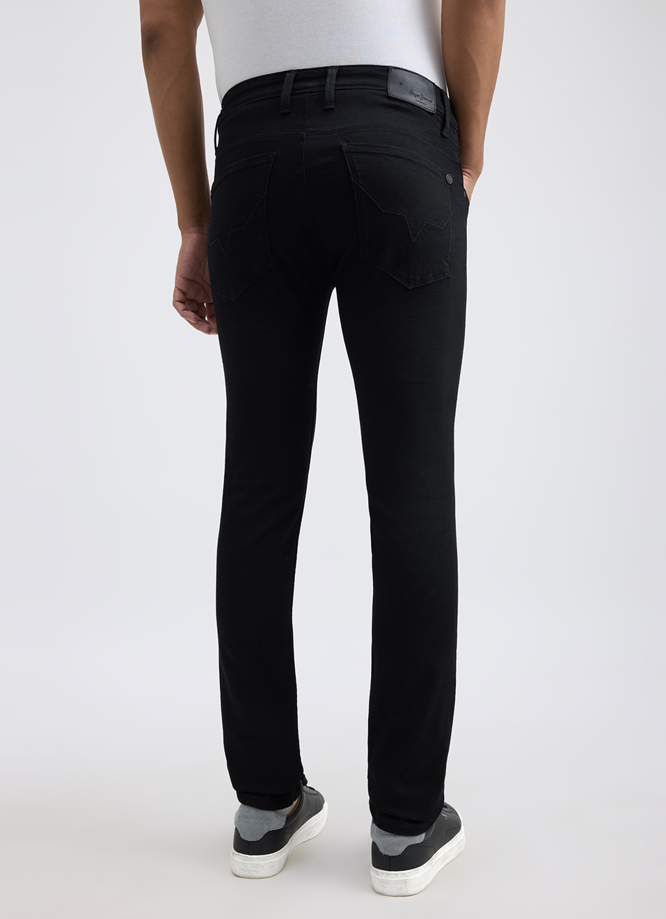 Men Black Mid Rise Slim Powerflex Jeans, , large image number 4