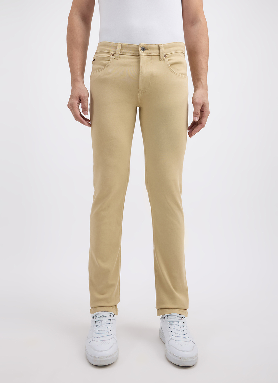 Men Beige Mid Rise Slim Powerflex Extra Stretchable Jeans, , large image number 2