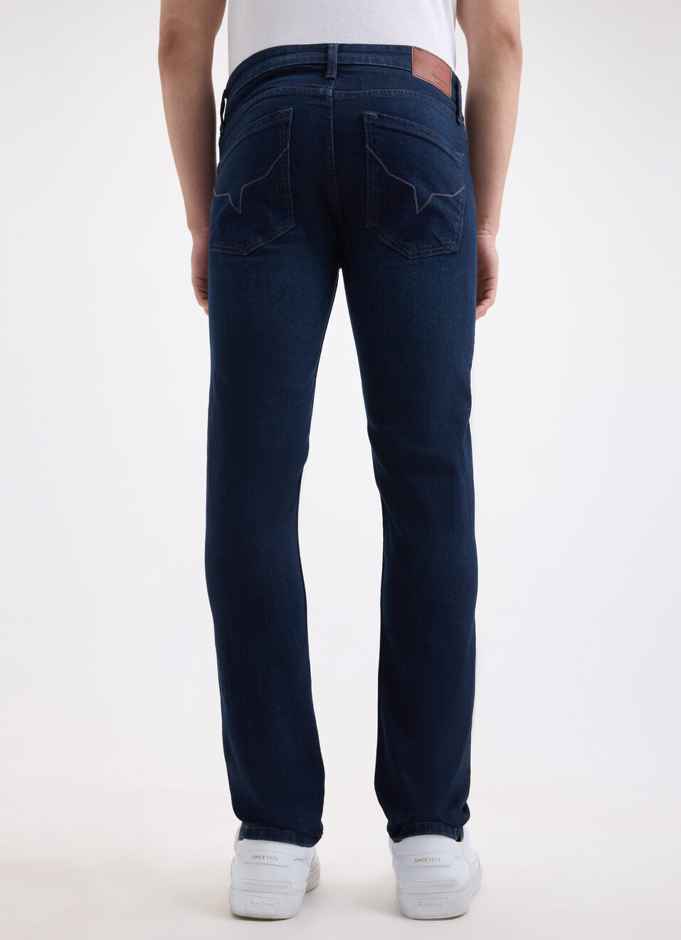 Men Dark Blue Slim Tapered Fit Low Rise Distressed Jeans , , large image number 2