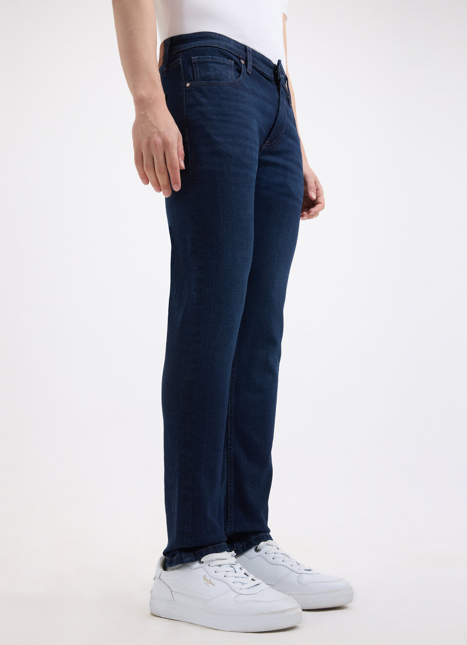 Men Dark Blue Slim Tapered Fit Low Rise Distressed Jeans , , large image number 3