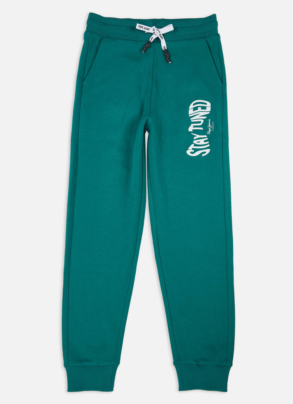 Boys Green Letter Print Mid Rise Joggers, , large image number 0