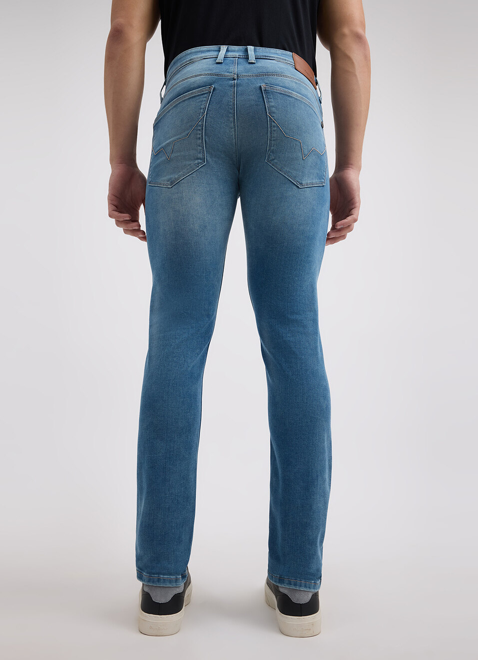 Men Blue Mid Rise Slim Powerflex Jeans, , large image number 1