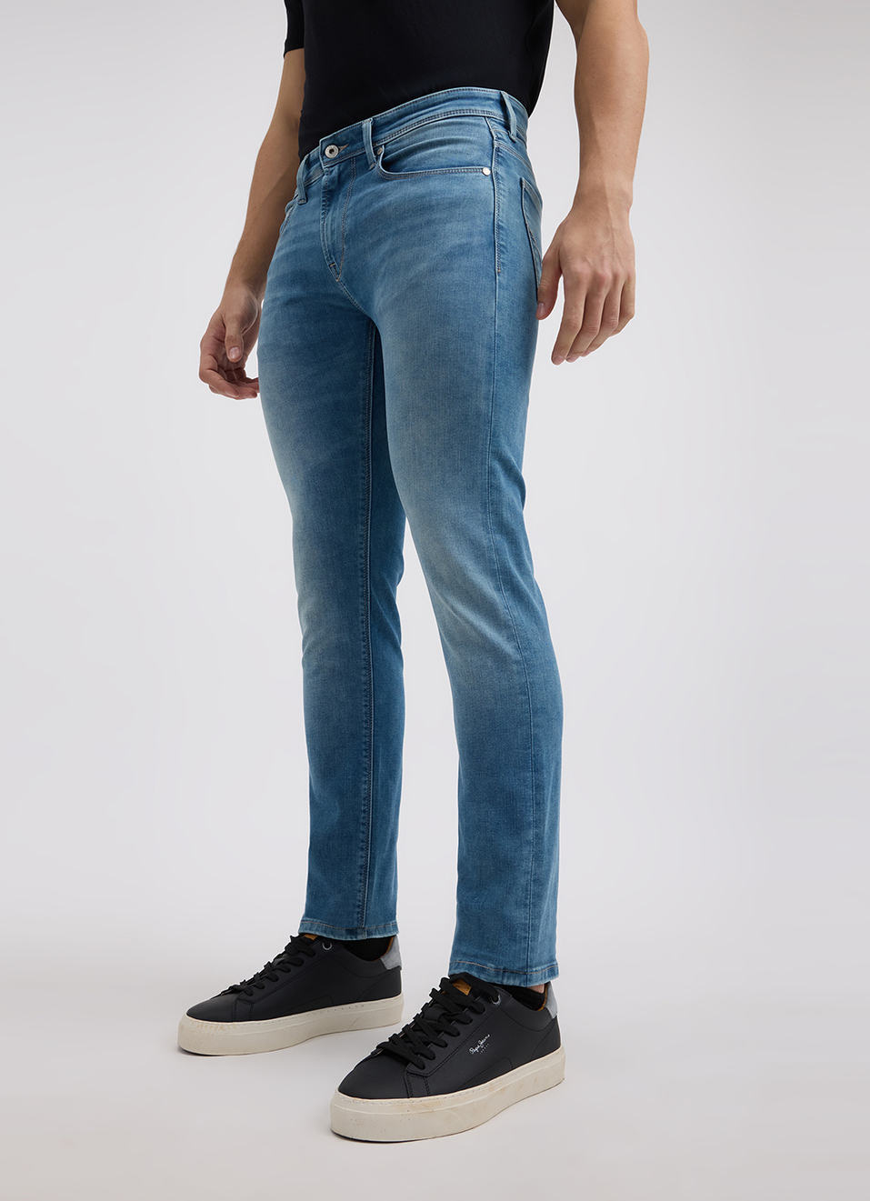 Men Blue Mid Rise Slim Powerflex Jeans, , large image number 2