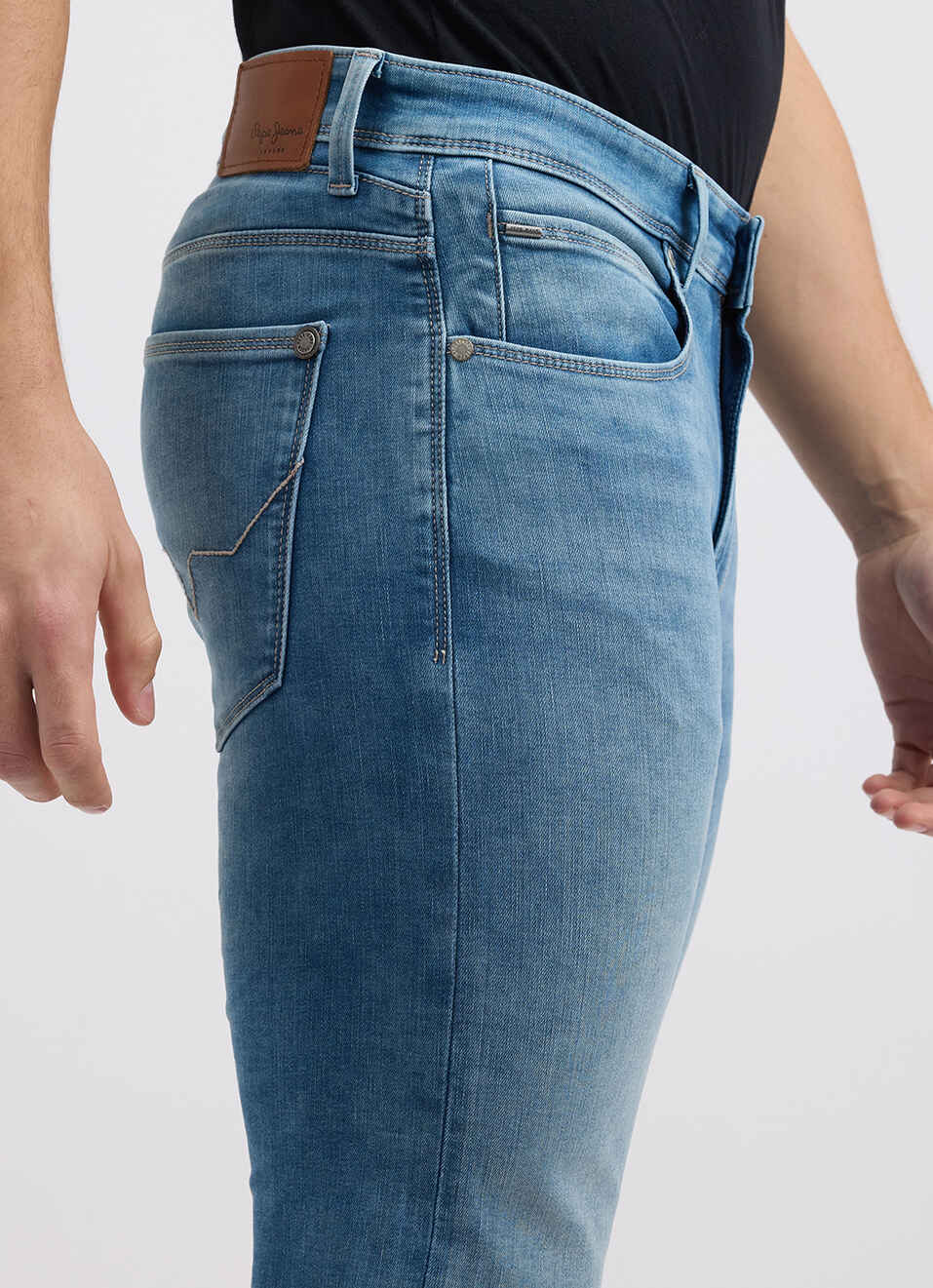 Men Blue Mid Rise Slim Powerflex Jeans, , large image number 4