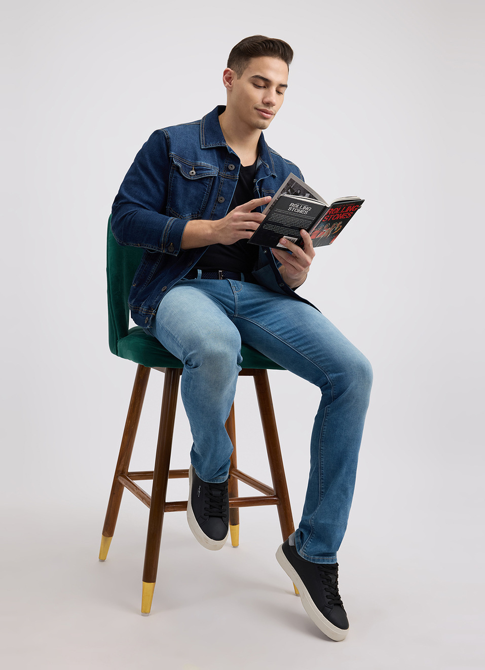 Men Blue Mid Rise Slim Powerflex Jeans, , large image number 5