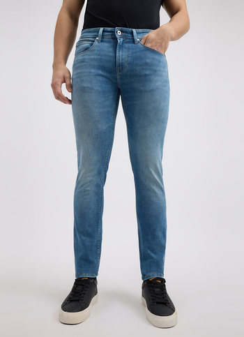 Men Blue Mid Rise Slim Powerflex Jeans